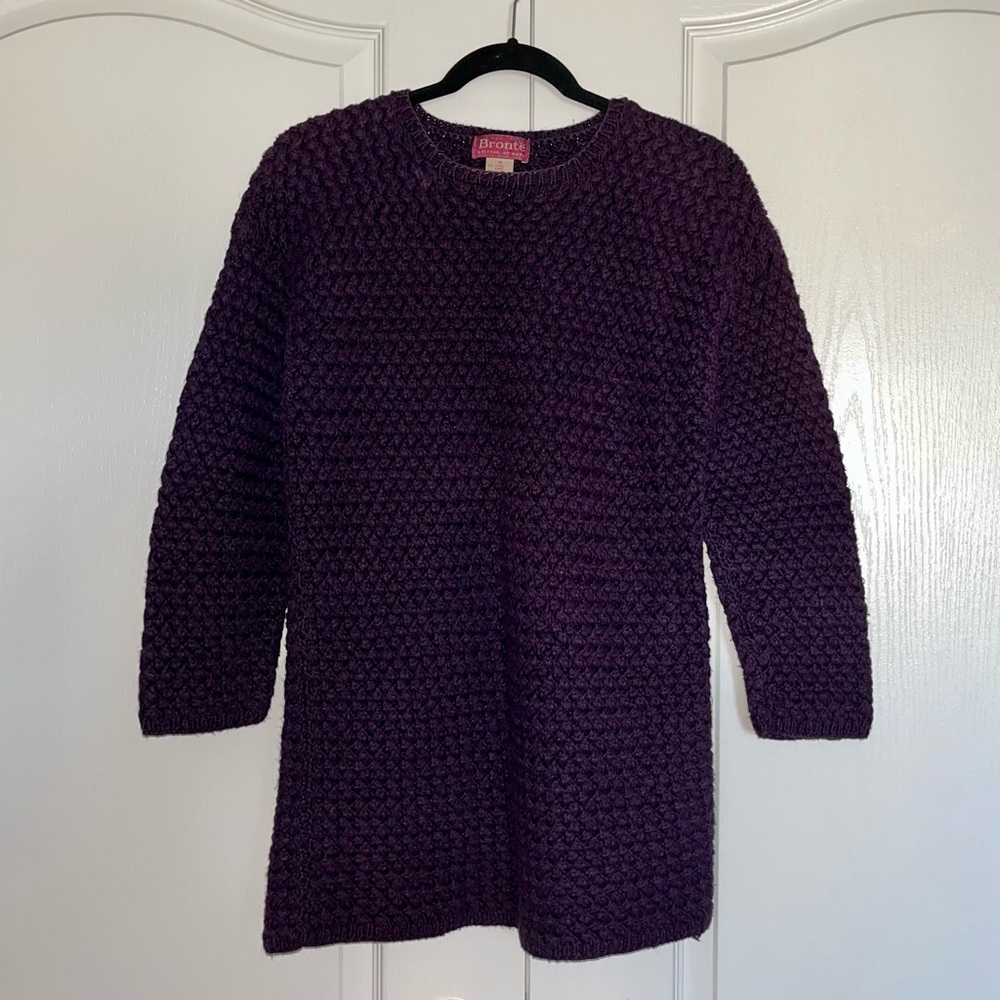 Vintage Deep Purple Tunic-Length Knit Sweater (90’s)